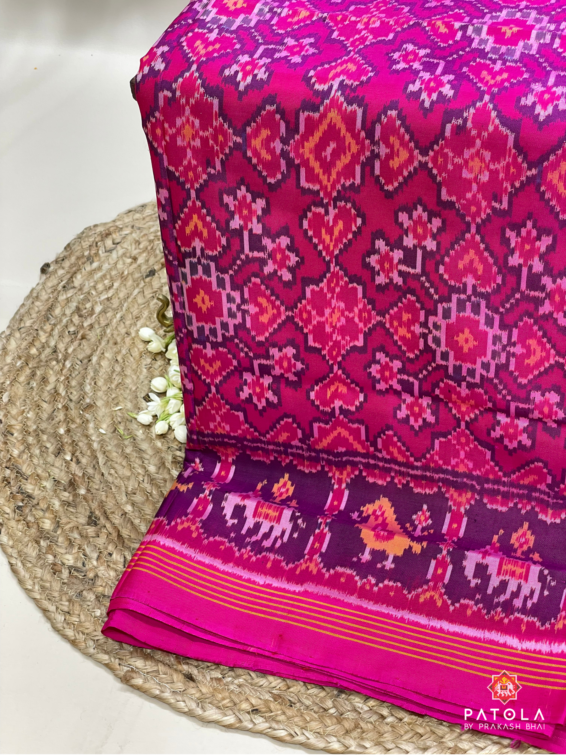 Manekchowk Panchada Mix Designer Semi Double  Ikat Patola Saree
